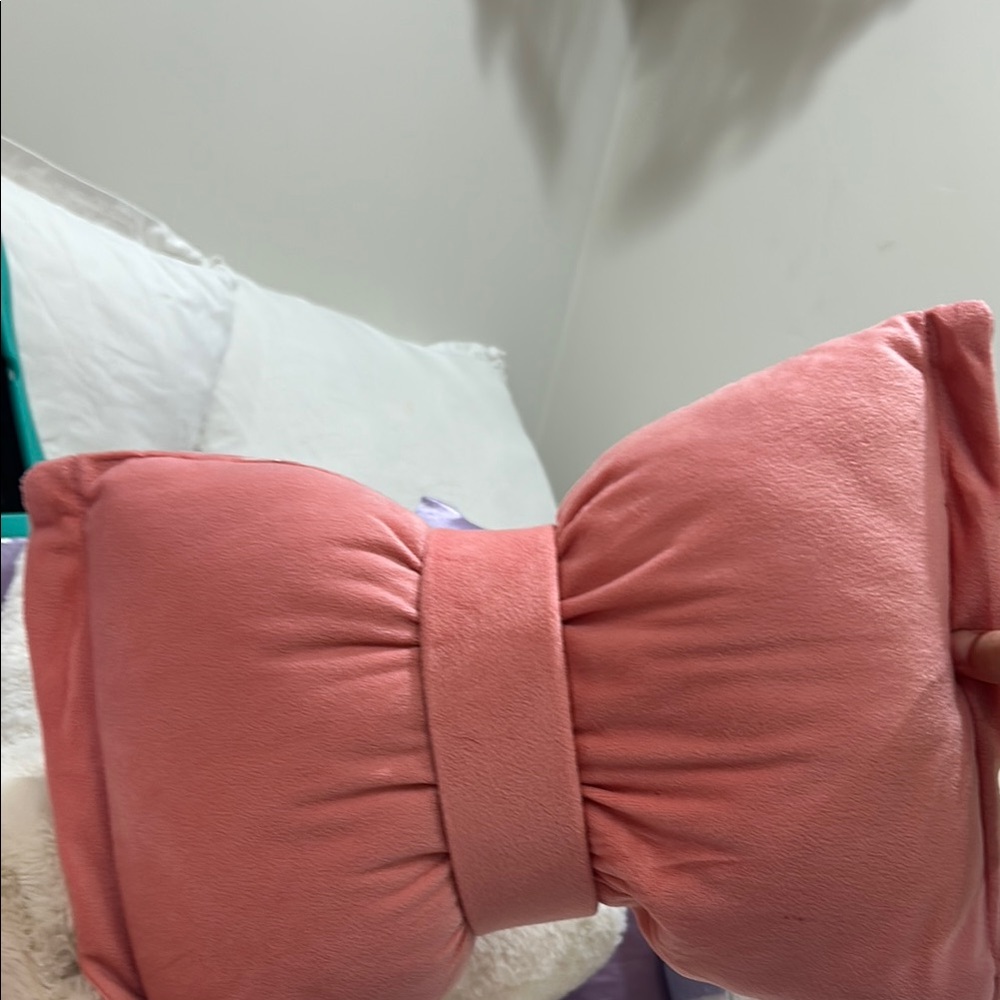 Pottery Barn Pink Bow Accent Pillow